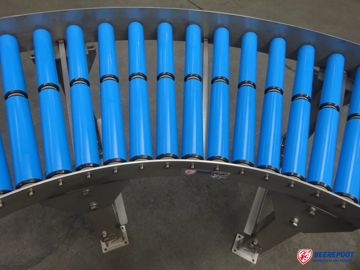 Rollenbaanbochten, RVS, nieuw